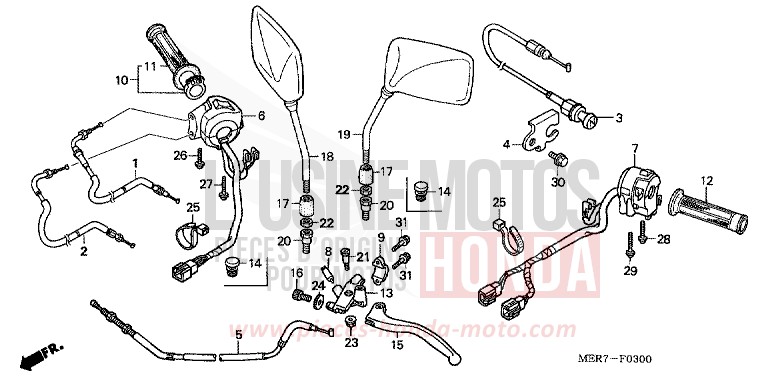 HANDLE LEVER/SWITCH/CABLE (CBF600S6/SA6/N6/NA6) for CBF600S ABS INTERSTELLAR BLACK METALLIC (NHA12) from 2006